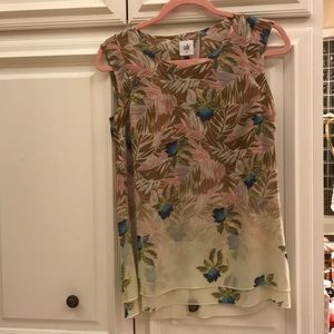Cabi Floral Sleeveless Parlor Top #5216 Sz XS